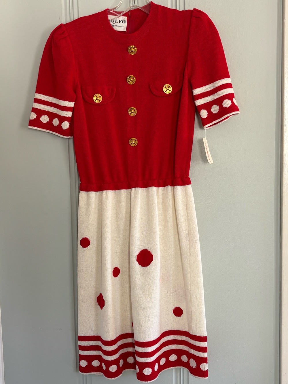 NWT deadstock Adolfo for Saks knit dress size 6 1980s